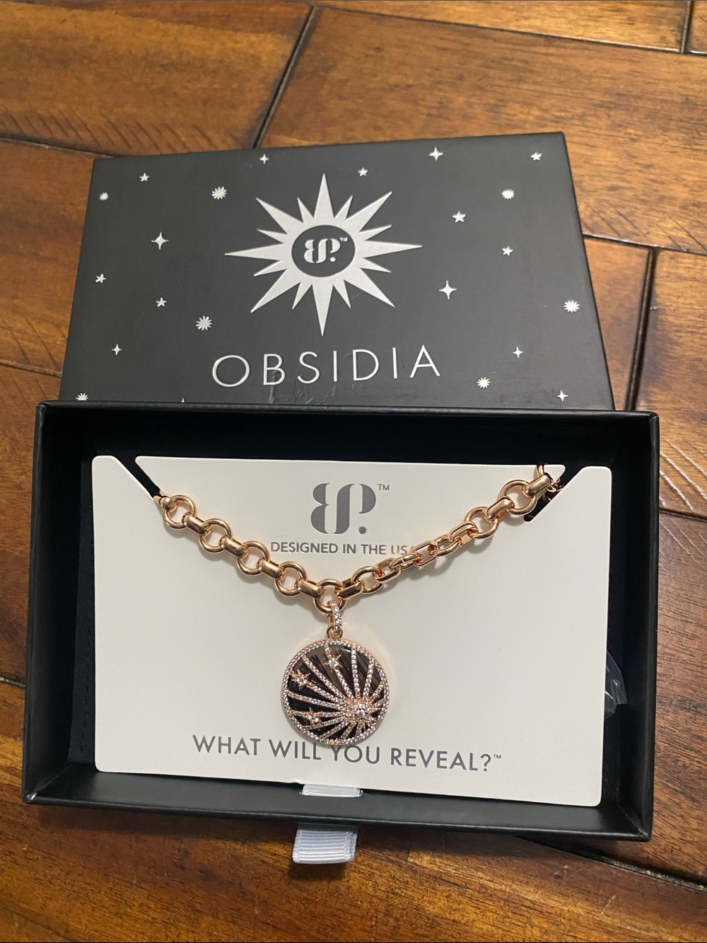 Bomb Party Obsidia Necklace - You Are My Northstare - Rutilated Quartz - Rose